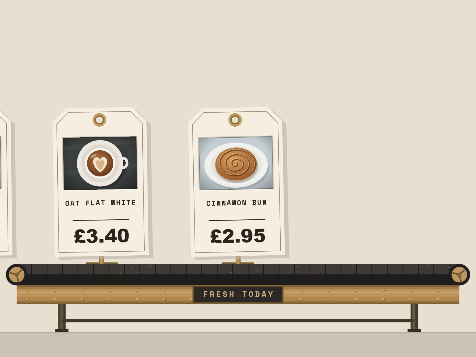 Conveyor - FRESH TODAY mid-motion