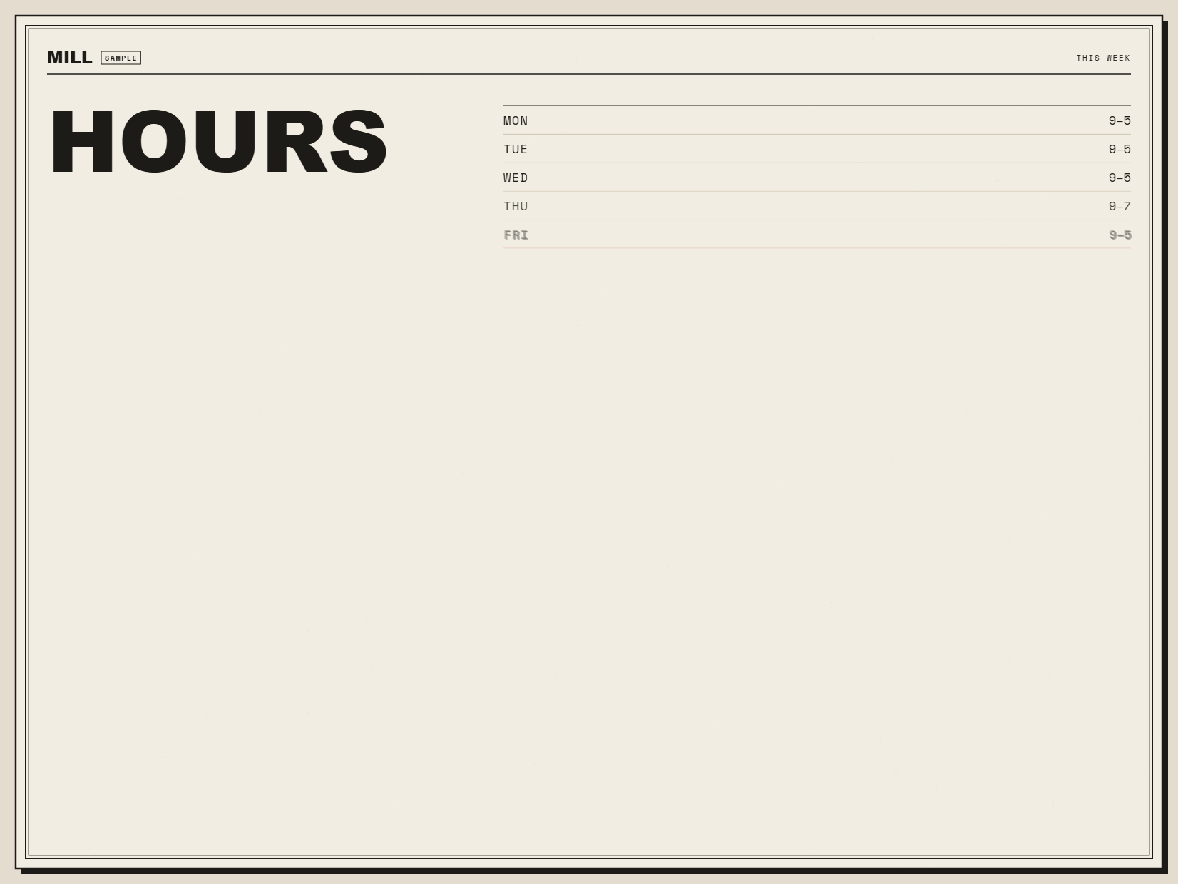 Counter Hours mid-motion
