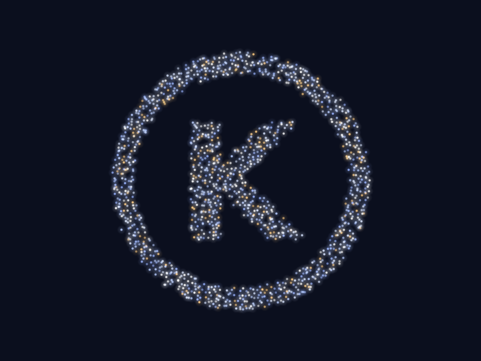 Particle Mark — ring and K, settled frame