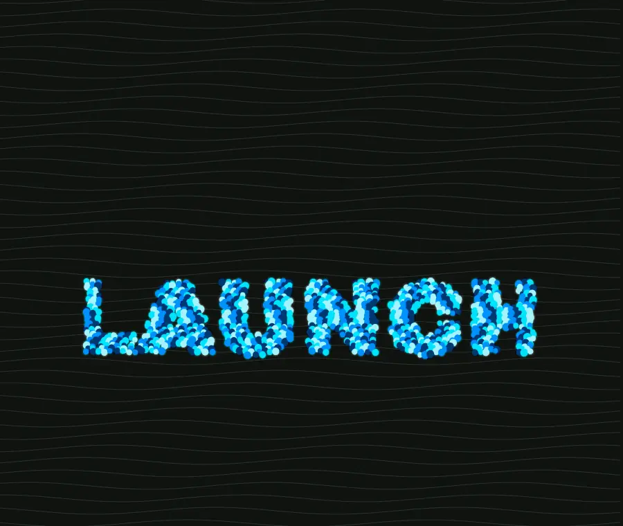 Dripping Launch, type effect, still frame