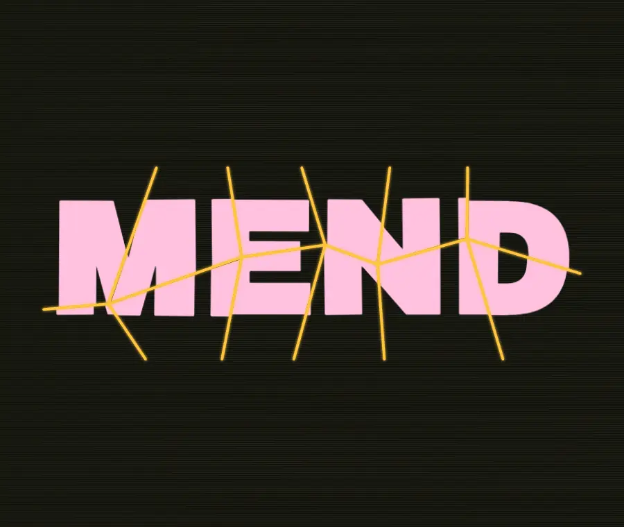Mend, type effect, still frame